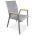 AUTRONIC AZC-S1050 GREY Židle zahradní šedý textilen, šedá kovová konstrukce, područky polywood v de