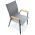 AUTRONIC AZC-S1050 GREY Židle zahradní šedý textilen, šedá kovová konstrukce, područky polywood v de