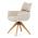 AUTRONIC DCH-D1348 CRM2 Židle jídelní, béžová látka, 360° vratný mechanismus, masiv jasan