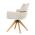 AUTRONIC DCH-D1348 CRM2 Židle jídelní, béžová látka, 360° vratný mechanismus, masiv jasan