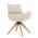 AUTRONIC DCH-D1348 CRM2 Židle jídelní, béžová látka, 360° vratný mechanismus, masiv jasan