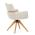 AUTRONIC DCH-D1348 CRM2 Židle jídelní, béžová látka, 360° vratný mechanismus, masiv jasan
