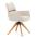 AUTRONIC DCH-D1348 CRM2 Židle jídelní, béžová látka, 360° vratný mechanismus, masiv jasan