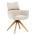 AUTRONIC DCH-D1348 CRM2 Židle jídelní, béžová látka, 360° vratný mechanismus, masiv jasan