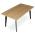 AUTRONIC HT-F4416 OAK Stůl jídelní, 160x90x75 cm, MDF deska, dekor divoký dub, kov, černý lak
