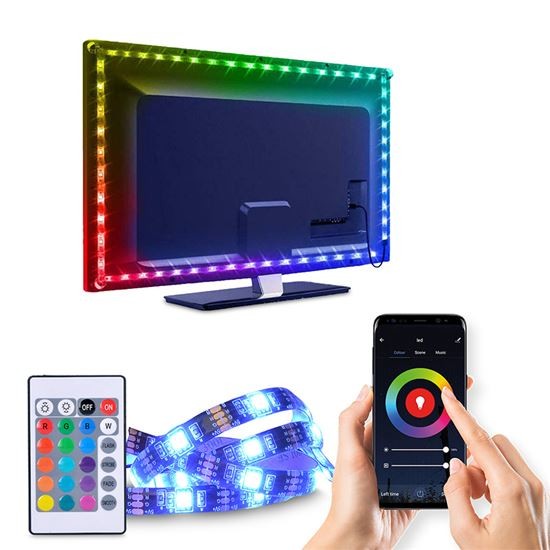SOLIGHT WM58 LED WIFI SMART RGB PASIK PRE TV, 4X50CM, USB posledný kus