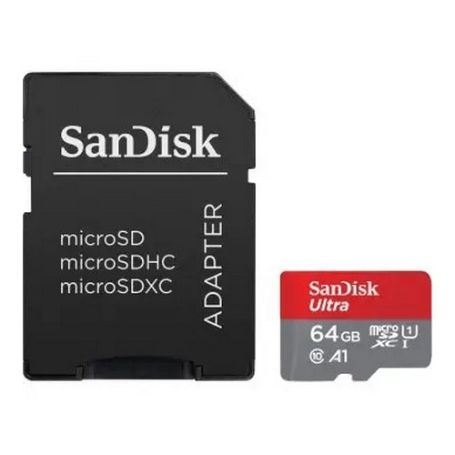 SANDISK ULTRA MICROSDXC 64 GB + SD ADAPTER 140 MB/S A1 CLASS 10 UHS-I