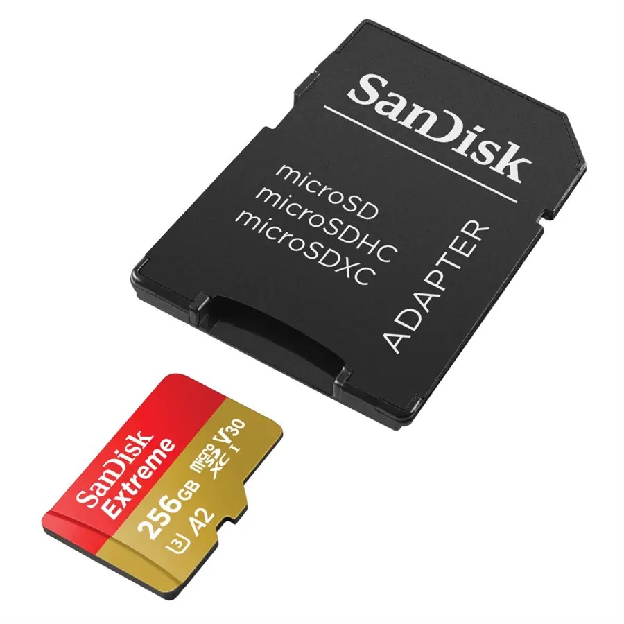 SANDISK SDSQXAV-256G-GN6MA EXTREME MICROSDXC 256GB + SD ADAPTER 190 MB/S 130 MB/S READ WRITE A2 C10