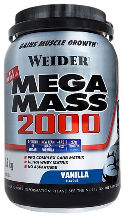 WEIDER GAINER MEGA MASS 2000, 1500G, VANILLA