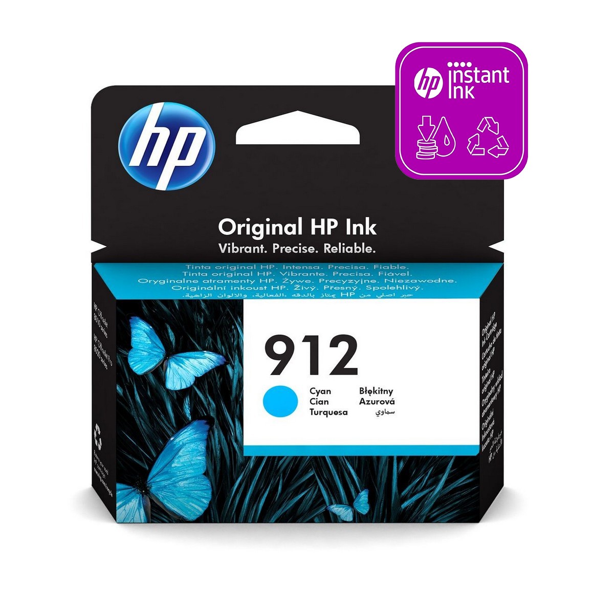 HP ORIGINAL INK 3YL77AE, HP 912, CYAN, 315STR., HIGH CAPACITY, HP OFFICEJET 8012, 8013, 8014, 8015 posledný kus