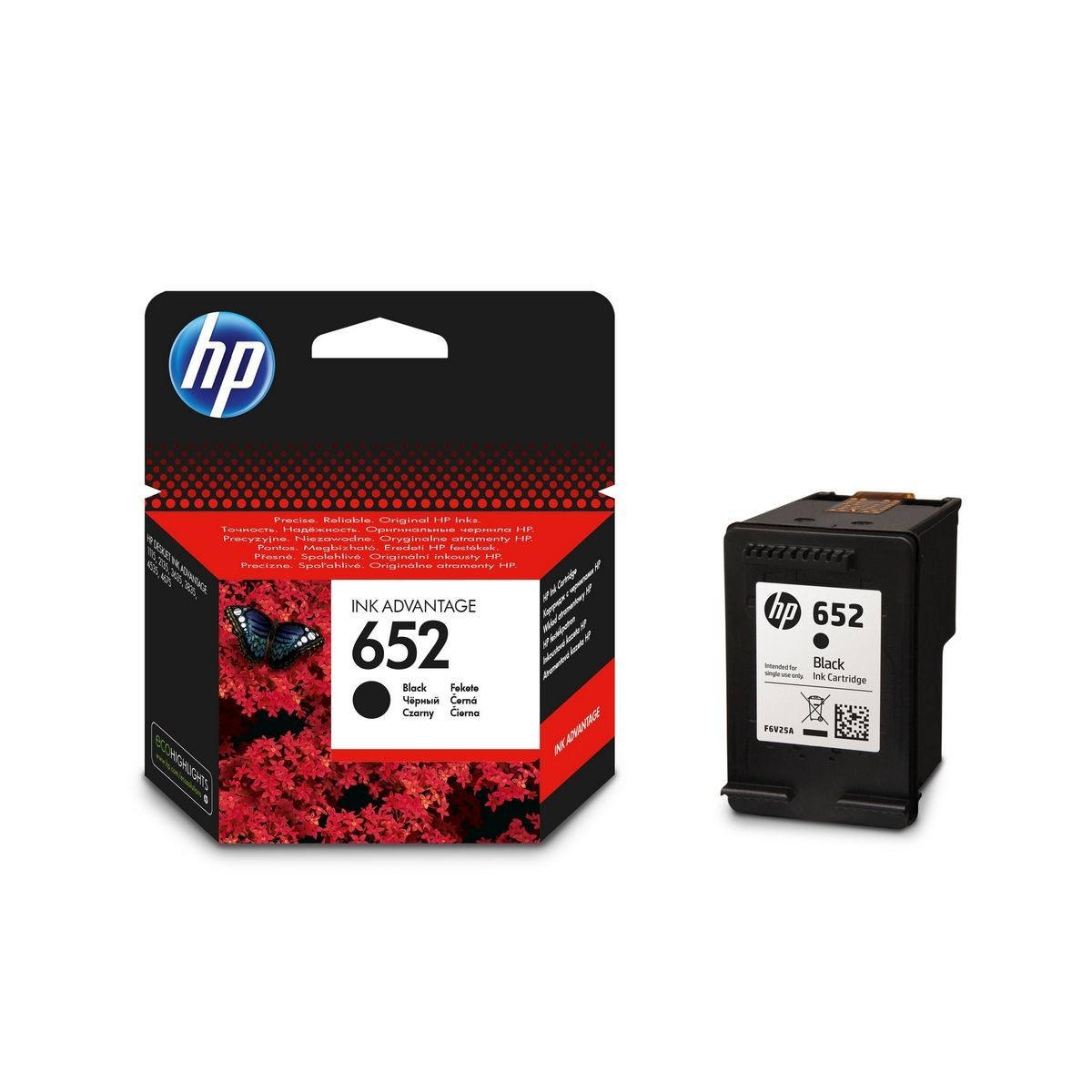 HP 652 ORIGINAL ATRAMENT F6V25AE, BLACK, 360 STRAN