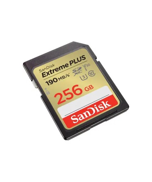 SANDISK EXTREME PLUS 256 GB SDXC MEM. CARD 190 MB/S & 130 MB/S, UHS-I, CLASS 10, U3, V30 posledný kus