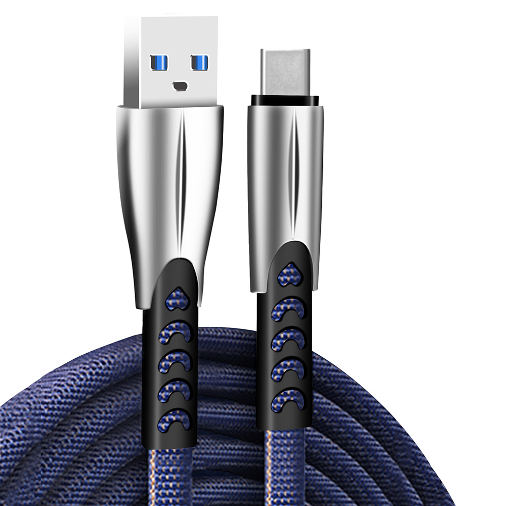 COLORWAY KABEL USB TYPE-C (ZINK ALLOY) 2.4A 1M, BLUE (CW-CBUC012-BL)