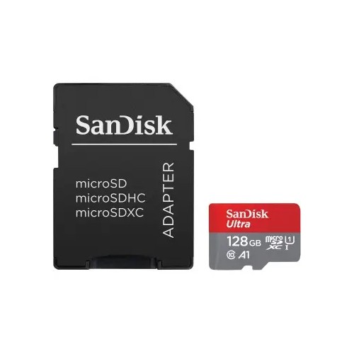 SANDISK ULTRA MICROSDXC 128 GB + SD ADAPTER 140 MB/S A1 CLASS 10 UHS-I