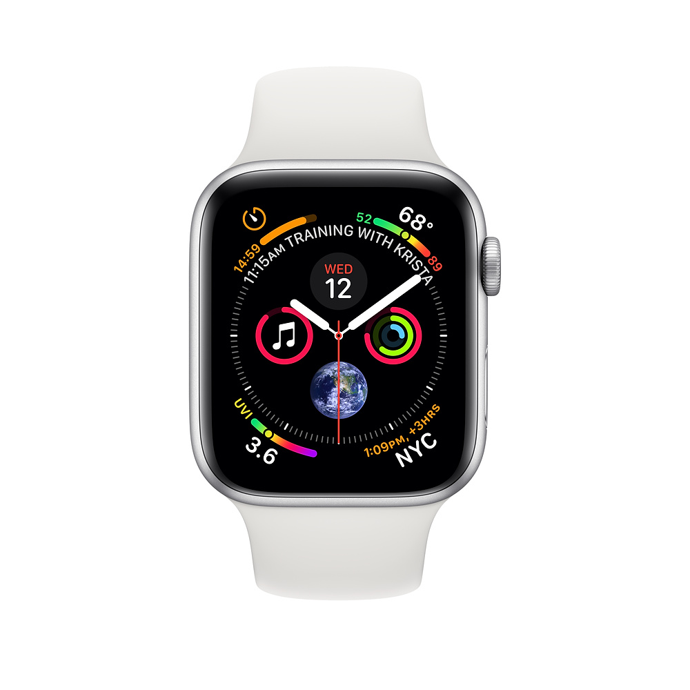 APPLE WATCH SERIES 4 GPS, 40MM SILVER ALUMINUM CASE WITH WHITE SPORT BAND, MU642VR/A vystavený kus