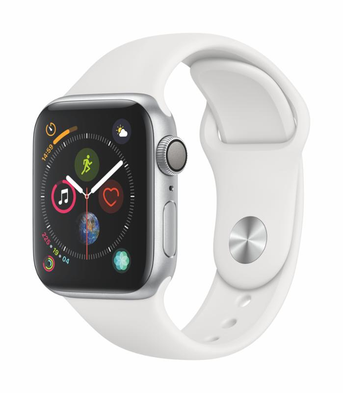 APPLE WATCH SERIES 4 GPS, 40MM SILVER ALUMINUM CASE WITH WHITE SPORT BAND, MU642VR/A vystavený kus