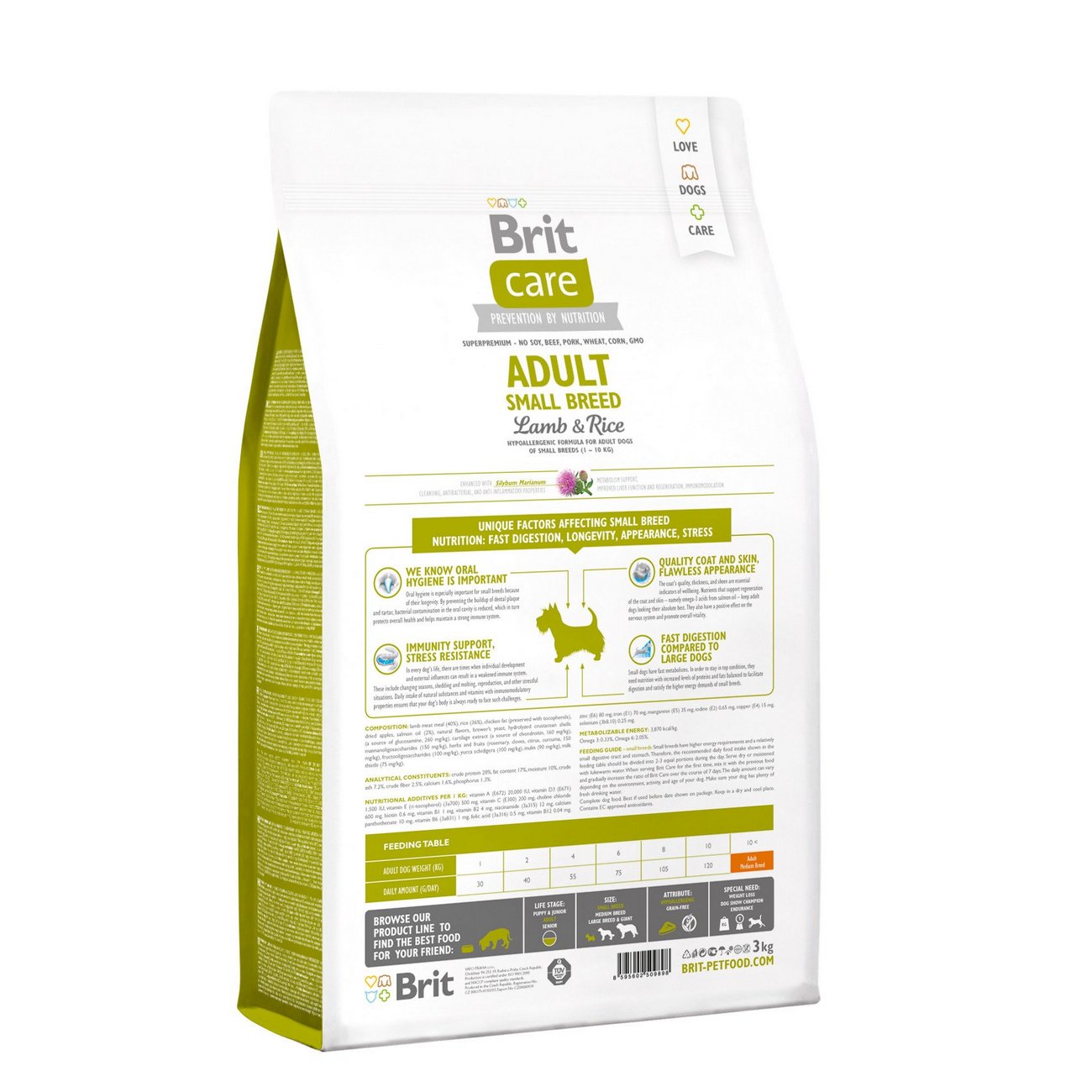 BRIT CARE ADULT SMALL BREED LAMB AND RICE 3 KG (294-132707)