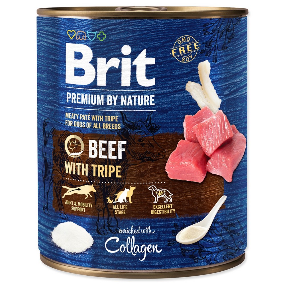 BRIT PREMIUM BY NATURE BEEF WITH TRIPES 800 G (294-100320)