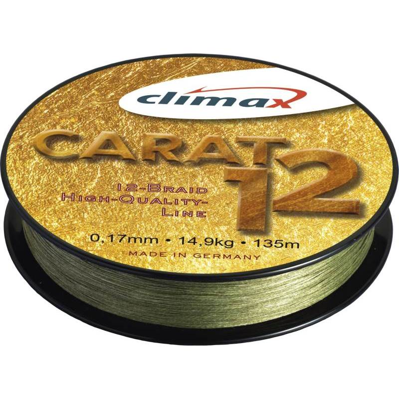 CLIMAX PLETENA SNURA CLIMAX CARAT 12 - OLIVA 135M 0,13MM 9,5KG, 1891 937210135013