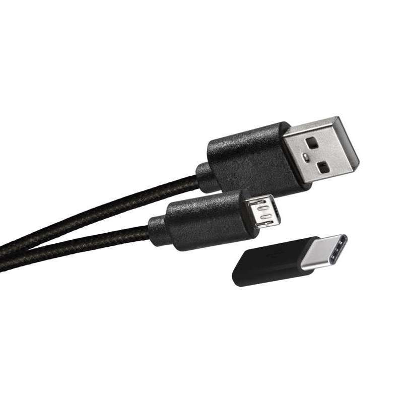 EMOS V0219 USB ADAPTER DO AUTA 2.1A + MICRO USB KABEL + REDUKCIA USB-C