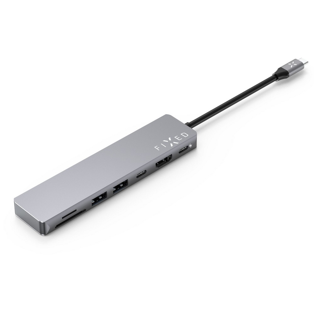 FIXED FIXHU-CAD-GR 7-PORTOVY HLINIKOVY USB-C HUB CARD PRE NOTEBOOKY A TABLETY, SEDY