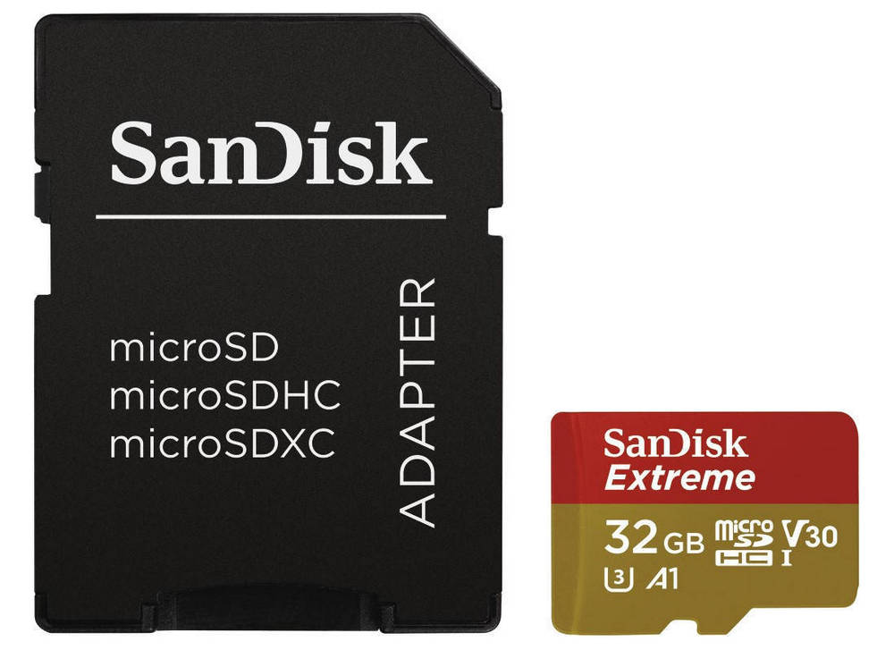 HAMA 173420 SANDISK EXTREME MICRO SDHC 32GB 100MB/S A1 CLASS 10 UHS-I V30, ADAPTER