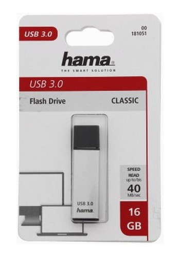 HAMA 181051 FLASHPEN CLASSIC, USB 3.0, 16 GB, 40 MB/S, STRIEBORNY