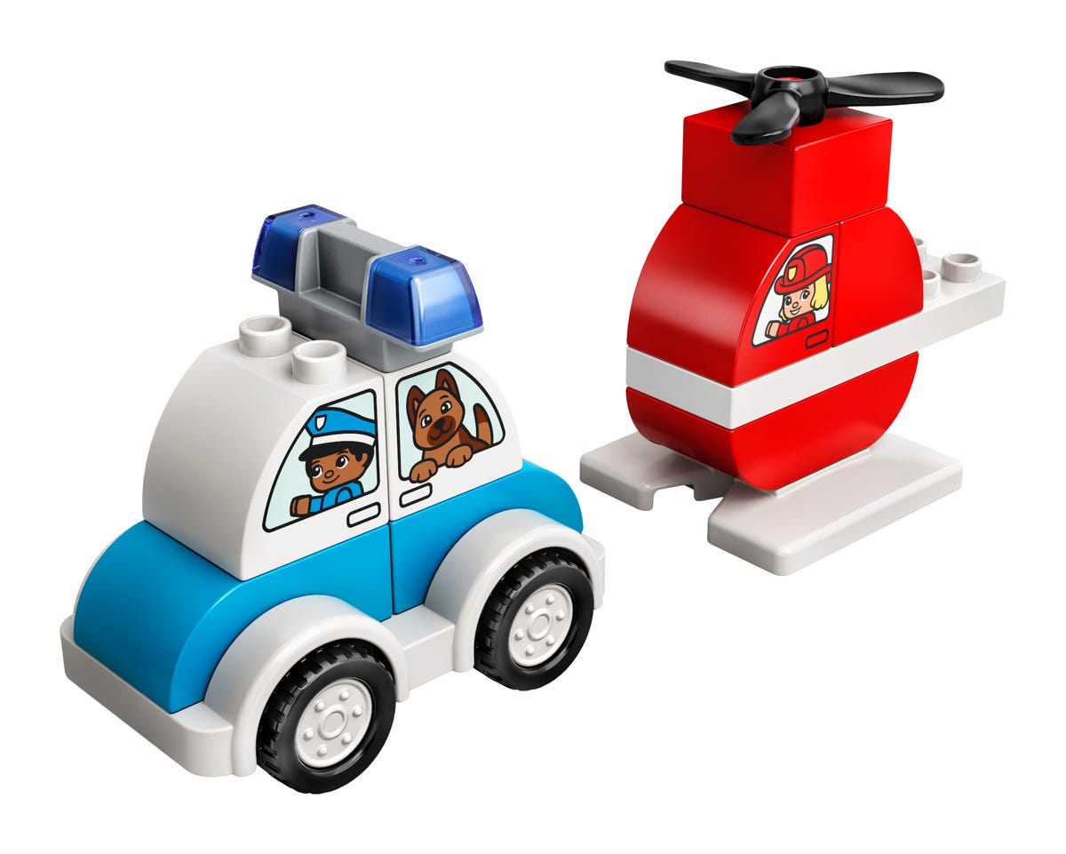 LEGO DUPLO HASICSKY VRTULNIK A POLICAJNE AUTO /10957/
