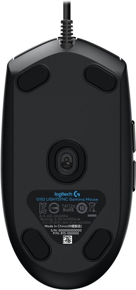 LOGITECH G102 2ND GEN LIGHTSYNC GAMING MOUSE- BLACK-USB 910-005823