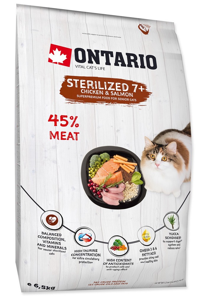 ONTARIO CAT STERILISED 7+ (6,5KG)
