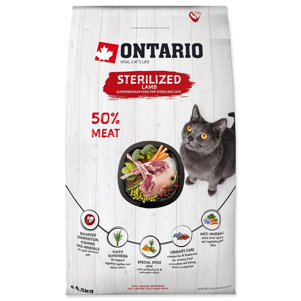 ONTARIO CAT STERILISED LAMB (6,5KG)