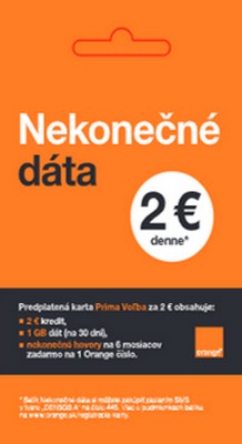 ORANGE PRIMA V DATA 2 EUR, SIM KARTA