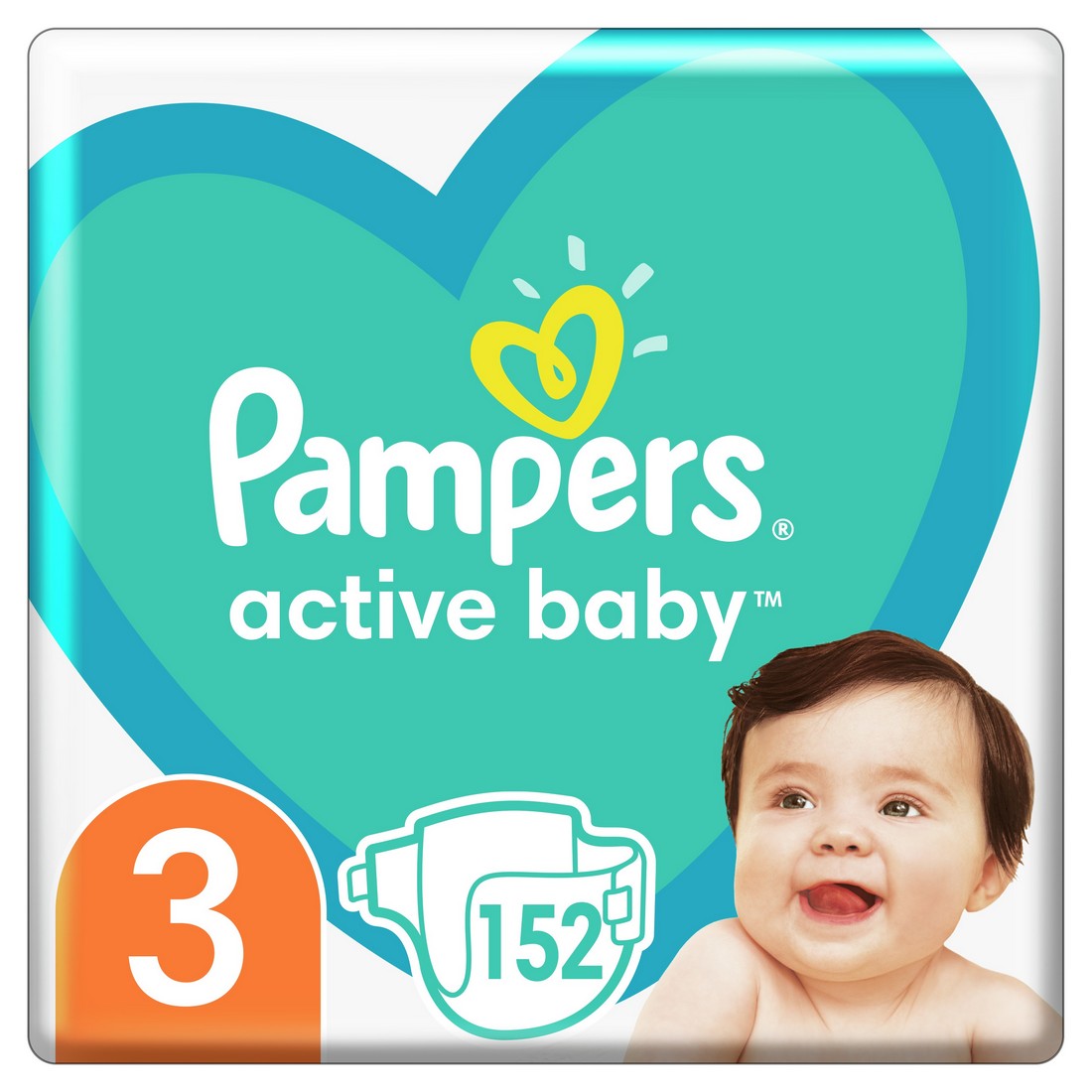 PAMPERS ACTIVE BABY S3 152KS, 6-10KG