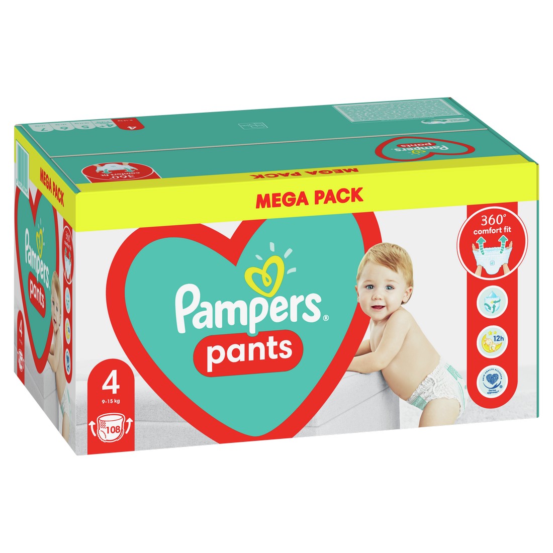 PAMPERS PANTS S4 108KS, 9-15KG