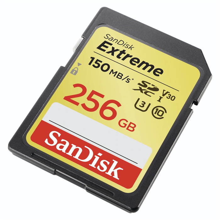 SANDISK EXTREME 256 GB SDXC MEMORY CARD 150 MB/S, SDSDXV5-256G-GNCIN
