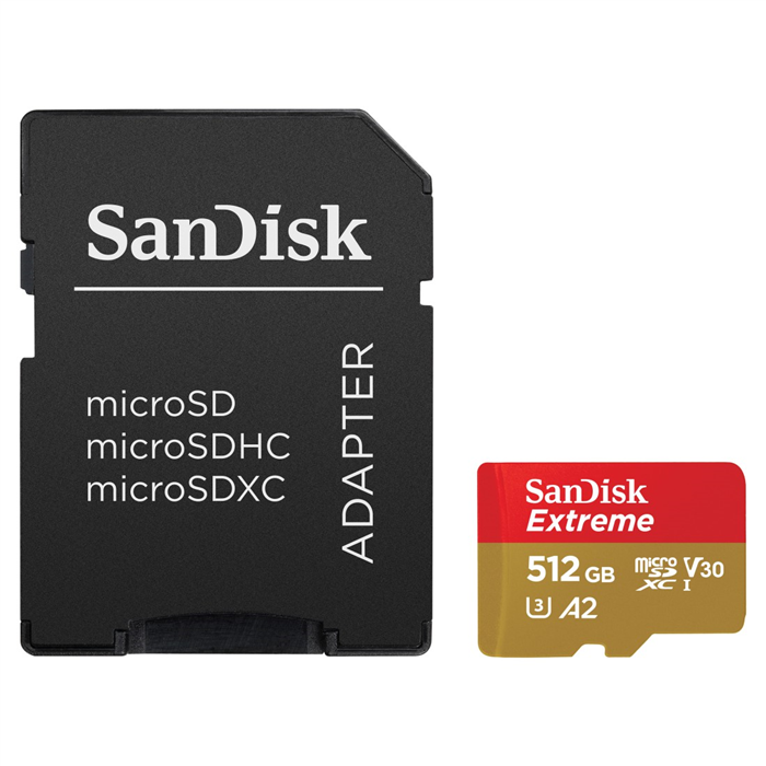 SANDISK EXTREME MICRO SDXC 512GB 160MB/S A2 C10