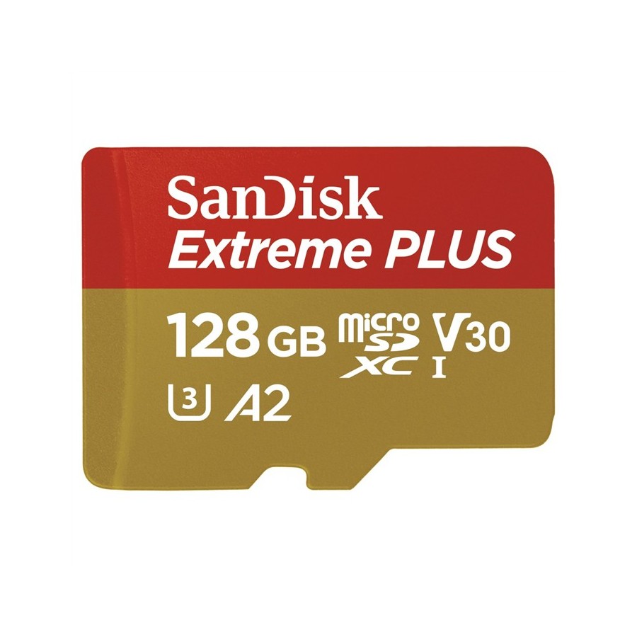 SANDISK EXTREME PLUS MICRO SDXC 128GB/170MB/S A2 C10/V30/UHS-I/U3, ADAPTER SDSQXBZ-128G-GN6MA