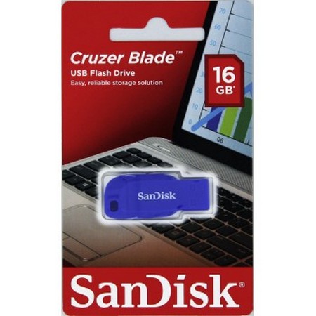 SANDISK FLASHPEN CRUZER BLADE 16 GB, ELEKTRICKA MODRA SDCZ50C-016G-B35BE