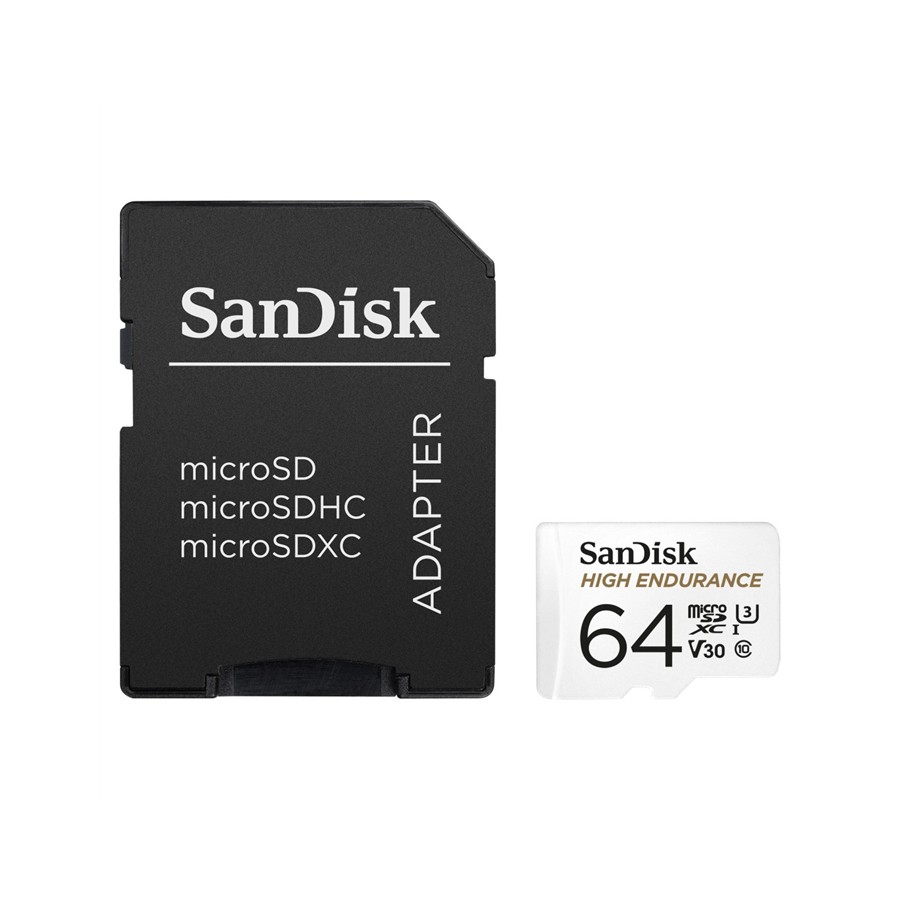 SANDISK MICROSDXC HIGH ENDURANCE VIDEO 64 GB C 10 U3 V30, ADAPTER SDSQQNR-064G-GN6IA