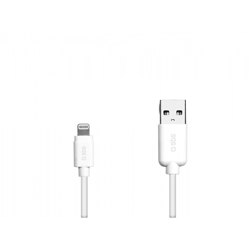 SBS DATA CABLE USB 2.0 TO APPLE LIGHTNING CONNECTOR, 3 M. WHITE COLOR