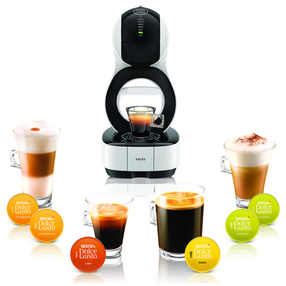 KRUPS NESCAFE DOLCE GUSTO LUMIO KP 130131 BIELY + darček NESCAFE DOLCE GUSTO RISTRETTO BARISTA 48KS ECONOMY PACK